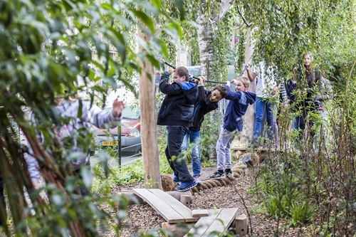 Groen blauweschoolpleinen 500